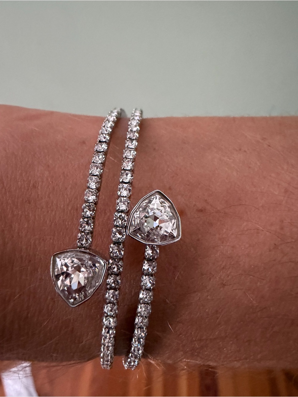Swarovski Twisty Triangle Bangle 5086031 Crystal Double Wrap Bracelet